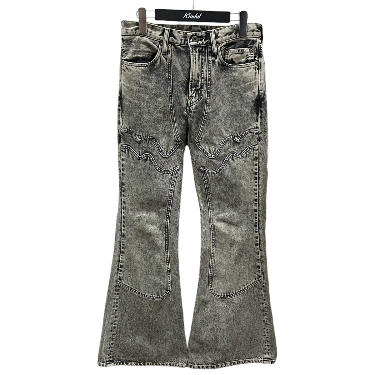 SUGARHILL 24SS 加工フレアデニムパンツ ACID WASHED MODERN WESTERN FLARED TROUSERS 2441000421 古着・中古-1枚目のアイテム画像