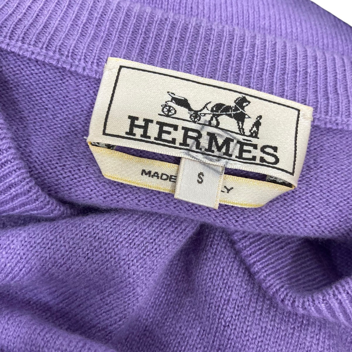 HERMES Vネックニット 古着・中古-6枚目のアイテム画像