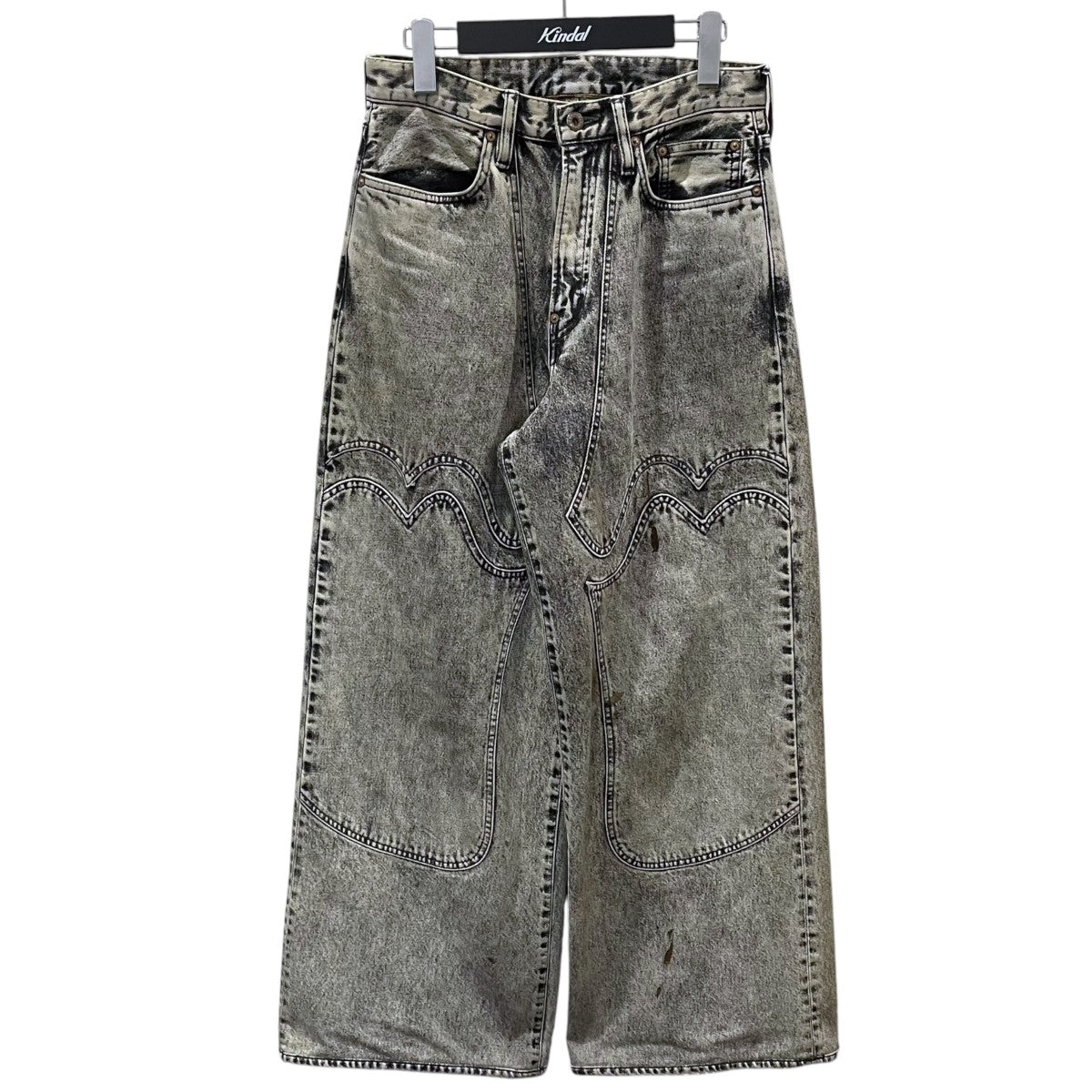 24SS 加工デニムパンツ ACID WASHED MODERN WESTERN WIDE TROUSERS 2441000420
