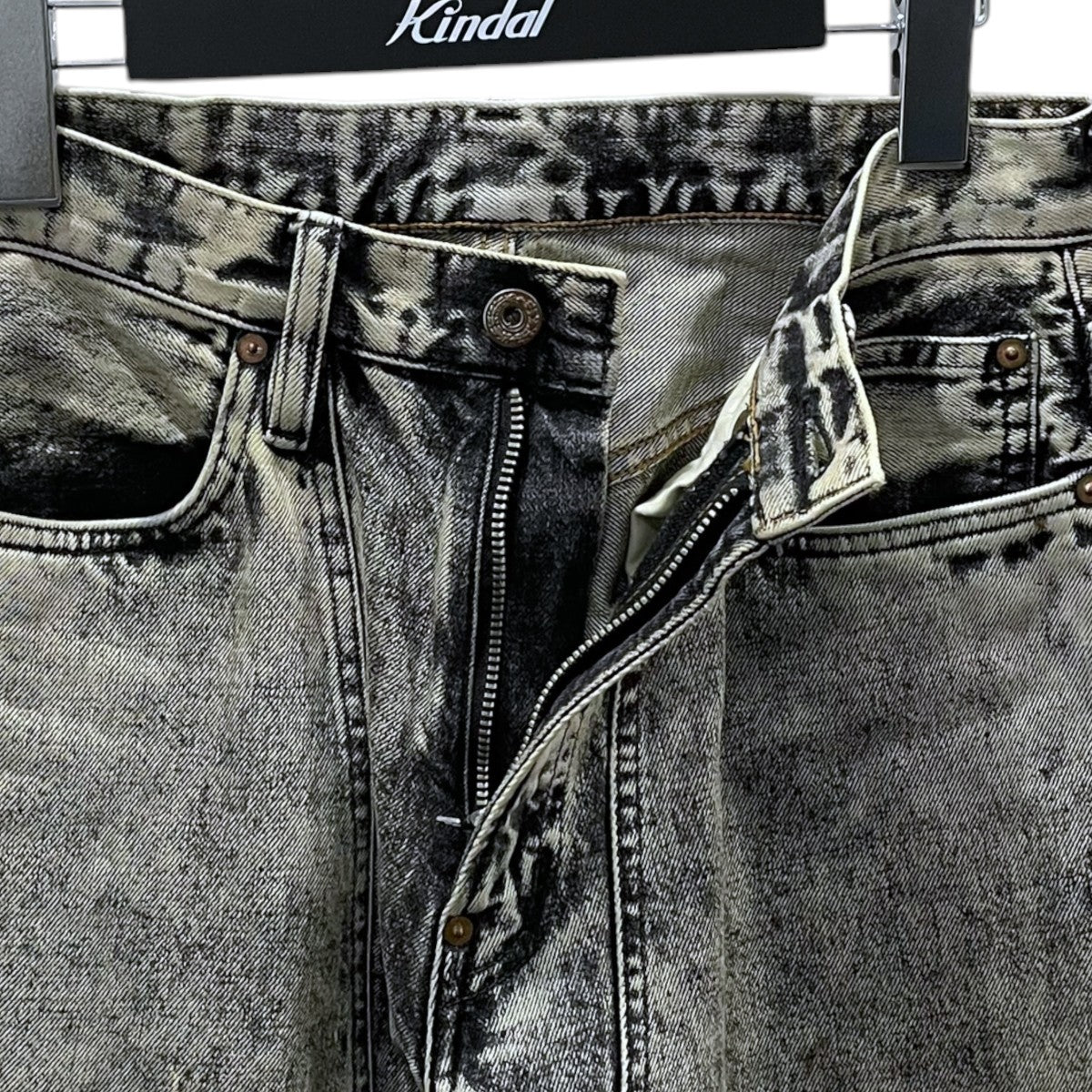 24SS 加工デニムパンツ ACID WASHED MODERN WESTERN WIDE TROUSERS 2441000420