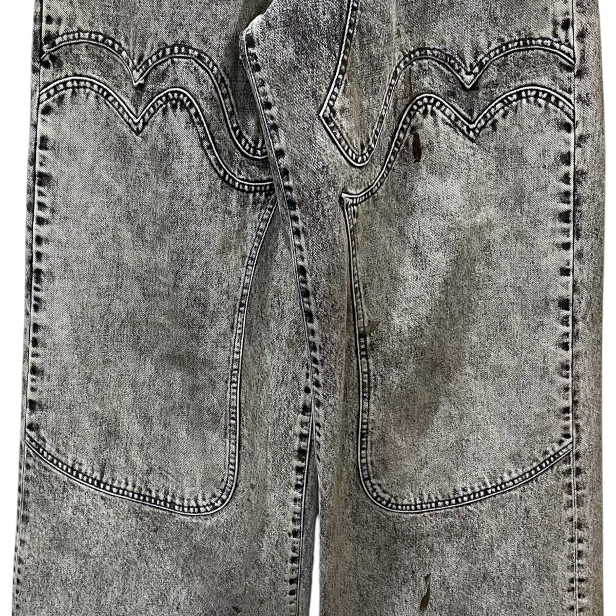 24SS 加工デニムパンツ ACID WASHED MODERN WESTERN WIDE TROUSERS 2441000420