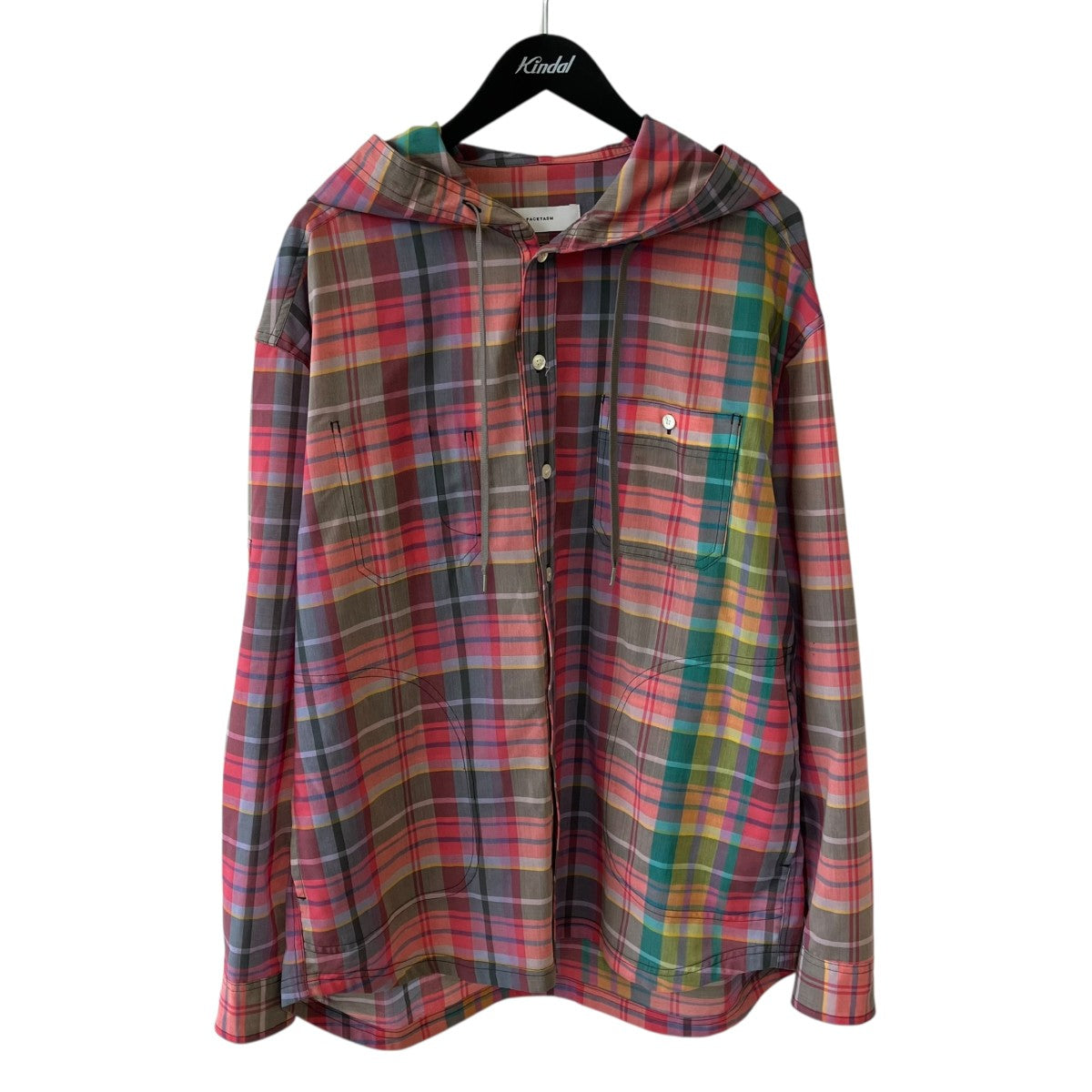 FACETASM MADRAS CHECK HOODED SHIRT長袖シャツNAT-SH-M03 古着・中古-1枚目のアイテム画像