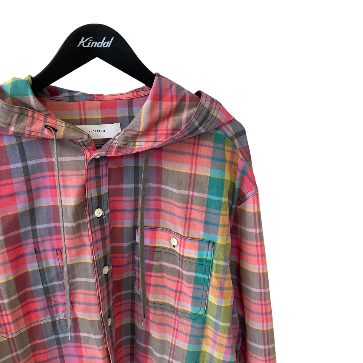 FACETASM MADRAS CHECK HOODED SHIRT長袖シャツNAT-SH-M03 古着・中古-3枚目のアイテム画像
