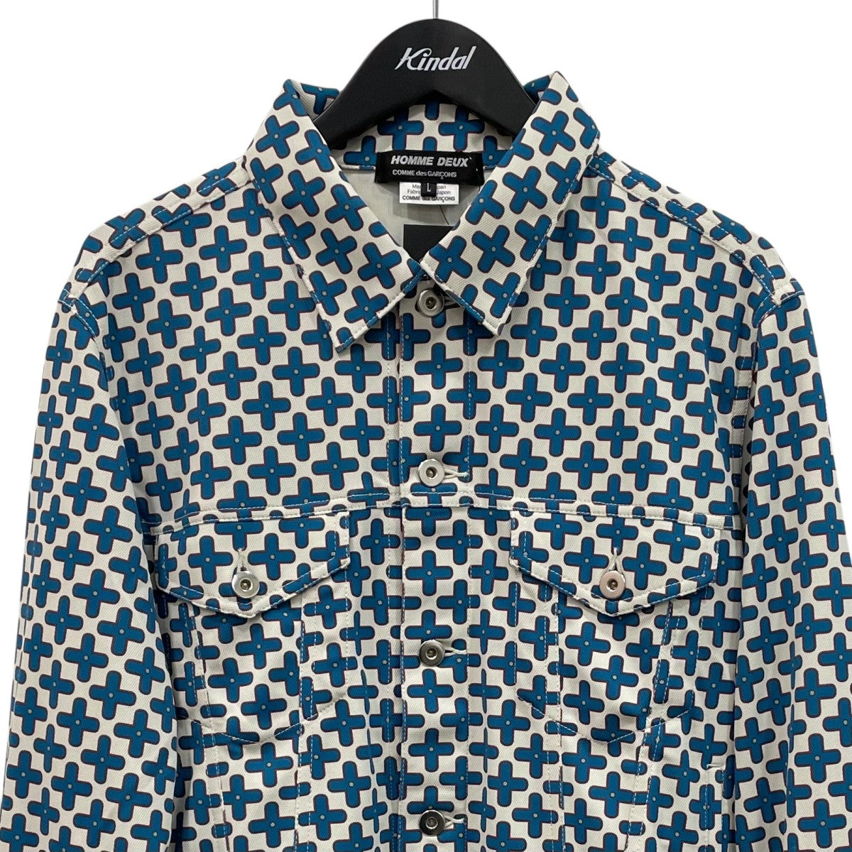 HOMME DEUX コムデギャルソン多色幾何学模様 ベスト L COMME des GARCONS HOMME DEUX コムデギャルソンオムドゥ ストライプ柄