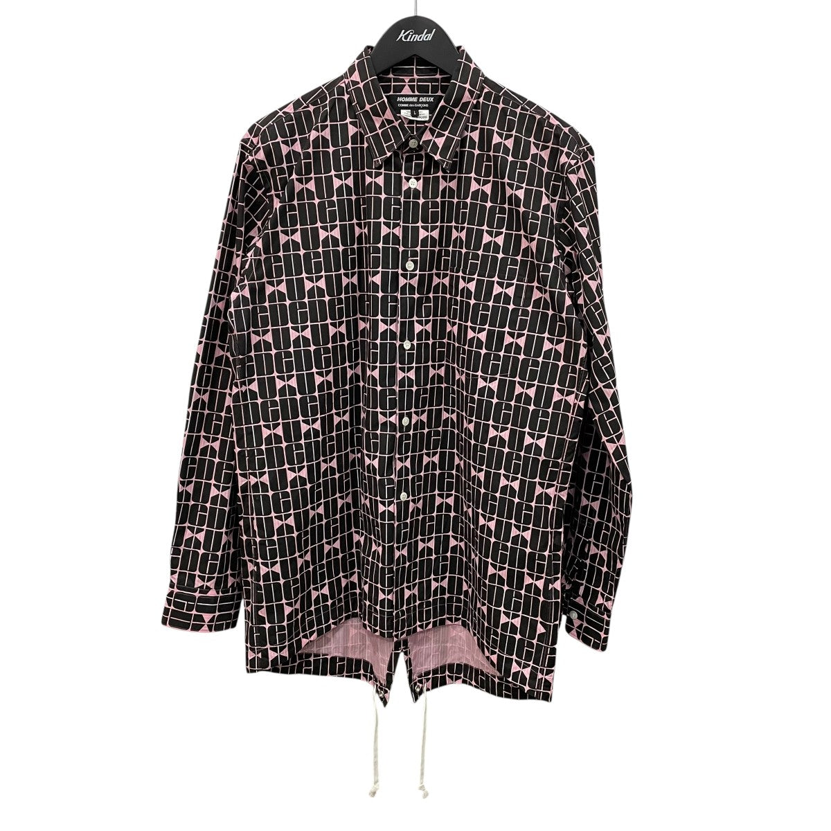 COMME des GARCONS HOMME DEUX 綿ブロードストライププリント柄 長袖シャツ DO-B045 古着・中古-1枚目のアイテム画像