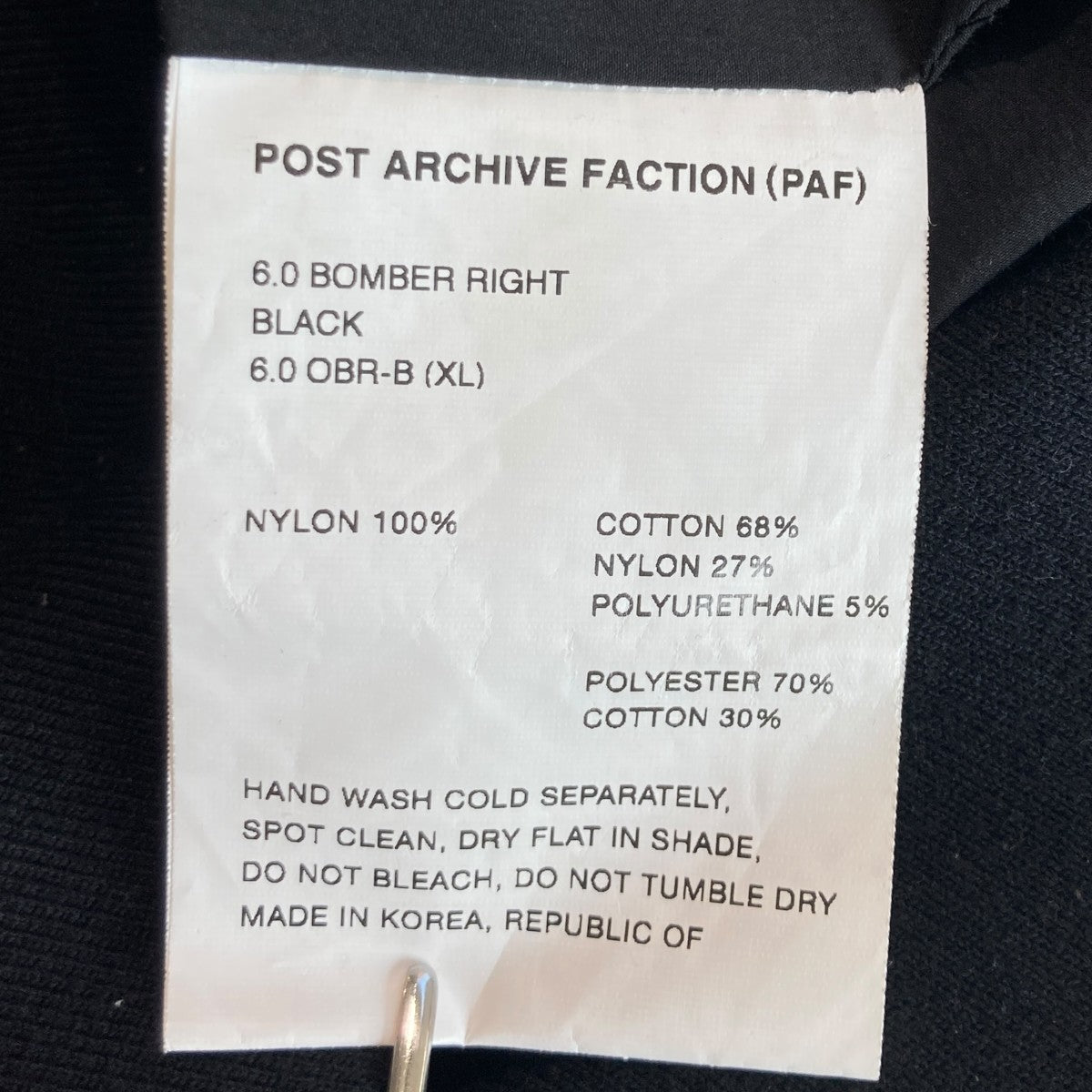 POST ARCHIVE FACTION (PAF) 6．0 BOMBER RIGHT 古着・中古-6枚目のアイテム画像