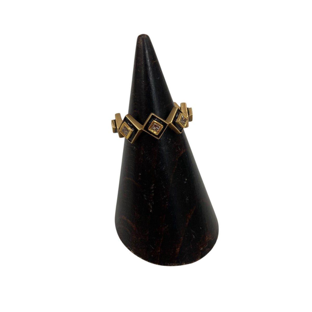 Sharanpol 月桂 K18 brown diamond with enamel eternity cuff ringリング 古着・中古-1枚目のアイテム画像