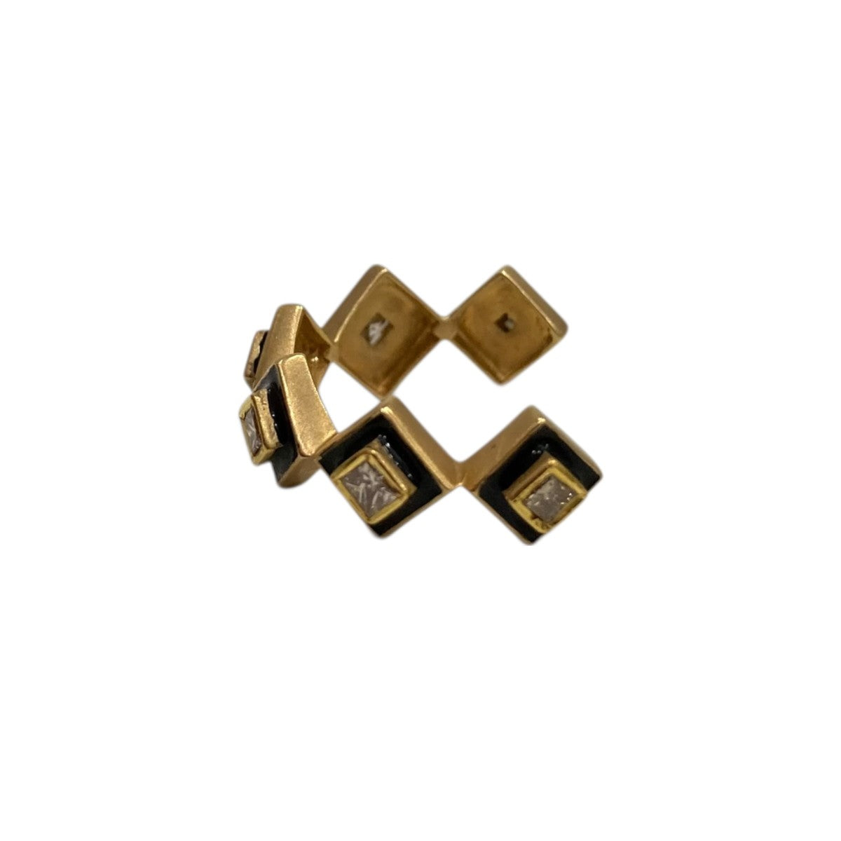 Sharanpol 月桂 K18 brown diamond with enamel eternity cuff ringリング 古着・中古-3枚目のアイテム画像