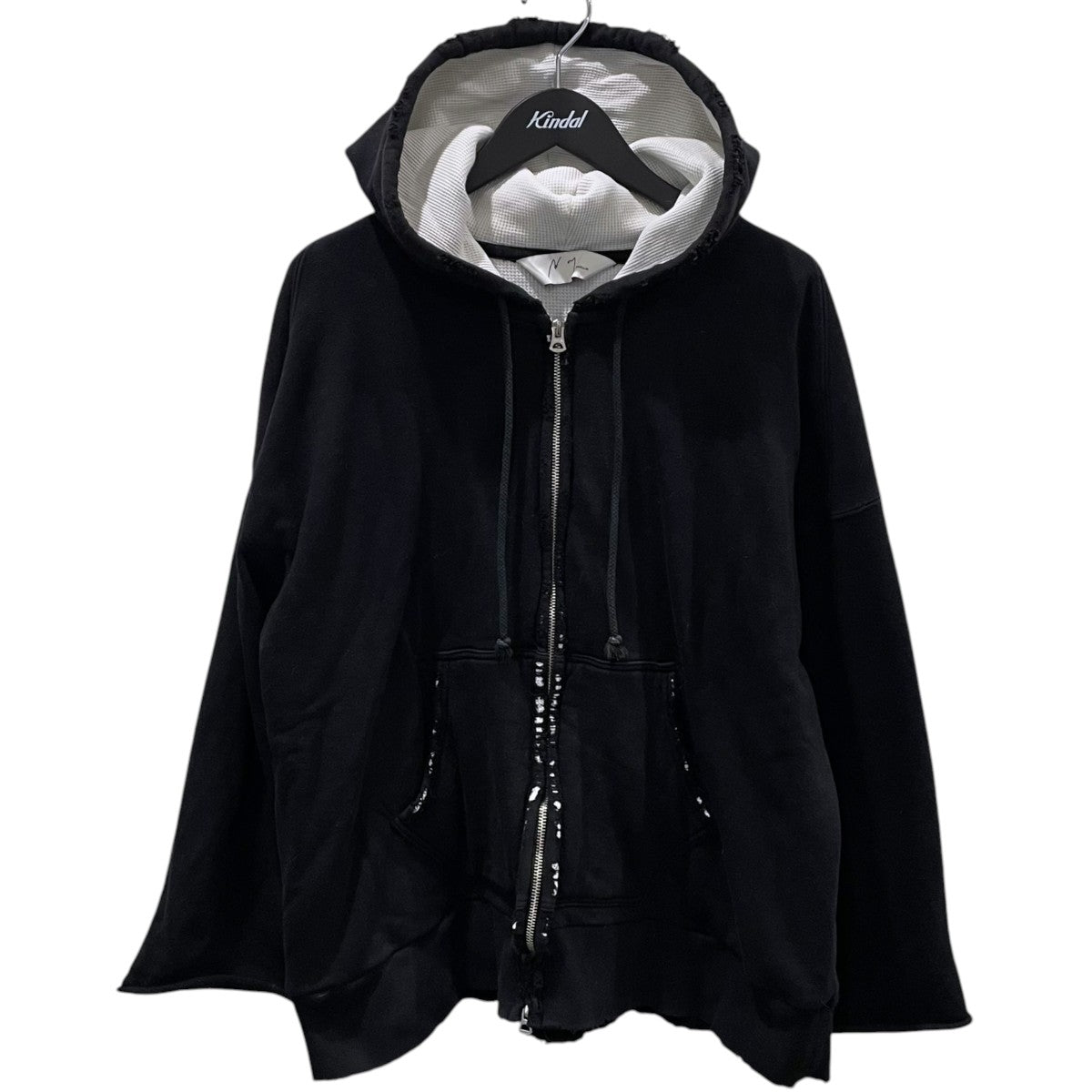 ANCELLM 23AW ダメージ加工レイヤードジップアップパーカー ZIP-UP HOODIE ジップアップフーディ ANC-CT33 古着・中古-1枚目のアイテム画像