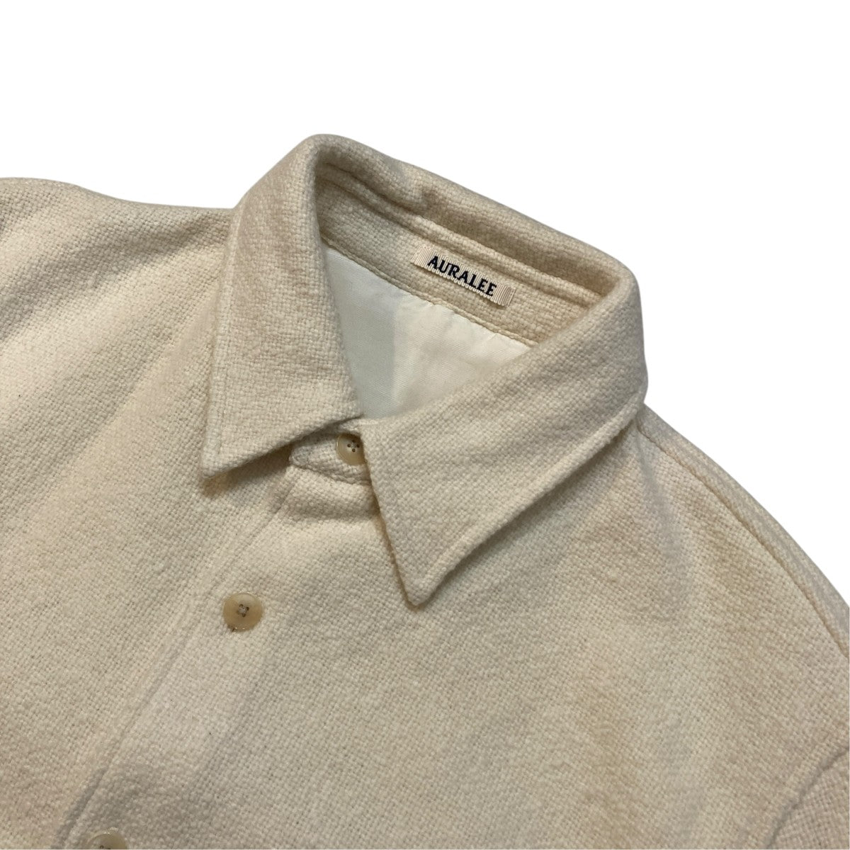 AURALEE HOMESPUN TWEED SHIRT BLOUSONジャケットA25AB02HT 古着・中古-3枚目のアイテム画像