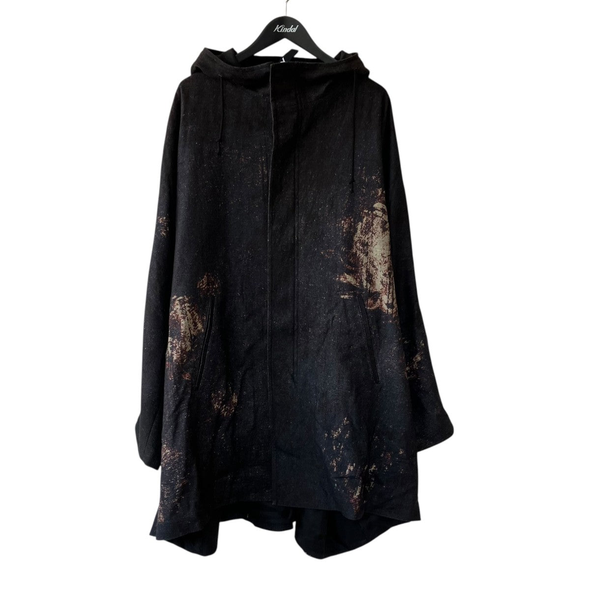 GROUND Y 26AW25-FLANNEL FLORAL PATTERN FRONT OPEN PONCHO COATコートGL-C05-104 古着・中古-1枚目のアイテム画像
