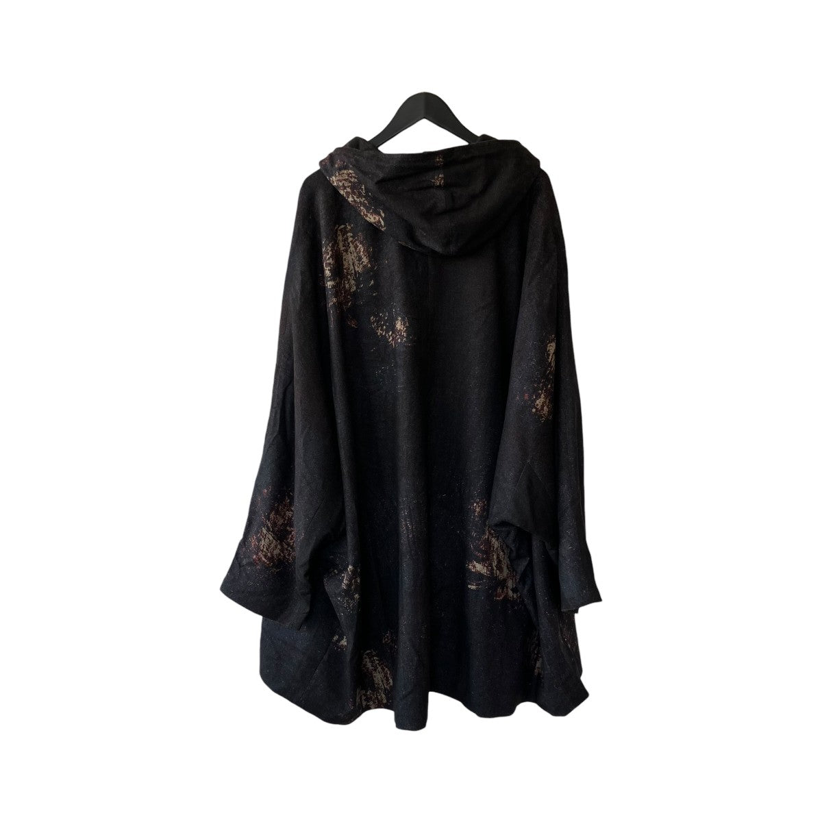 GROUND Y 26AW25-FLANNEL FLORAL PATTERN FRONT OPEN PONCHO COATコートGL-C05-104 古着・中古-2枚目のアイテム画像
