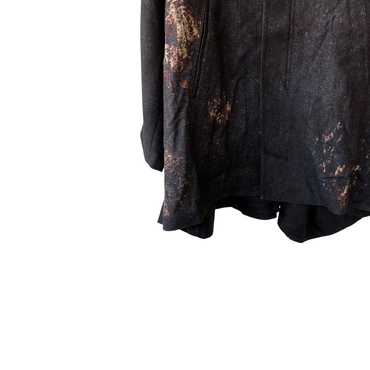 GROUND Y 26AW25-FLANNEL FLORAL PATTERN FRONT OPEN PONCHO COATコートGL-C05-104 古着・中古-4枚目のアイテム画像