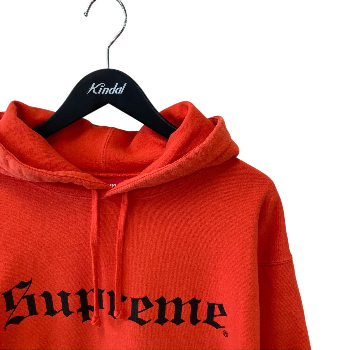 Washed Old English Hoodedプルオーバーパーカー