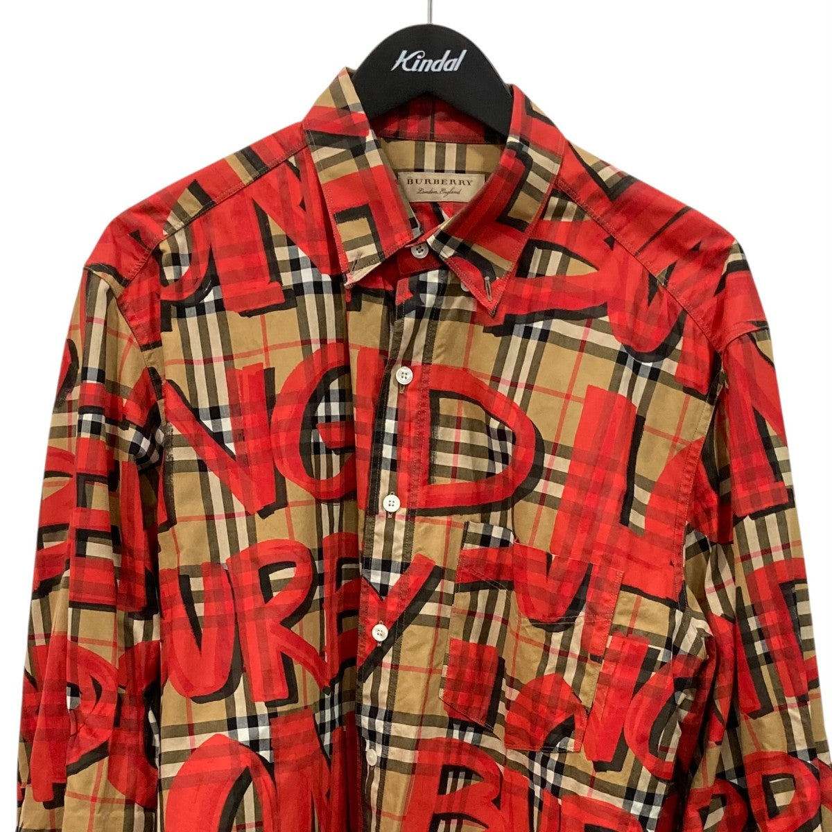 BURBERRY(バーバリー) 長袖シャツ8002928 8002928 レッド×ベージュ