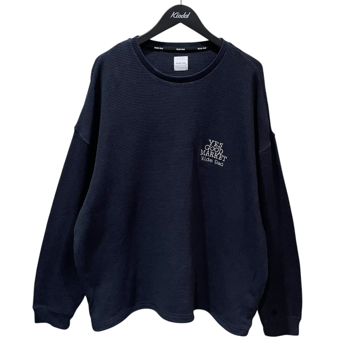 Wide Dad 裾ドローコード ワッフルカットソー YGMDad CREW P／O クループルオーバー YES GOOD MARKET Wide Dad URA7-11K002 古着・中古-1枚目のアイテム画像