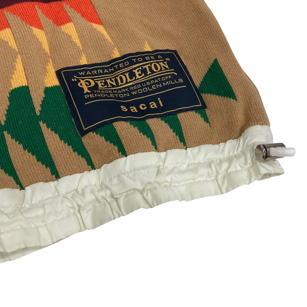 sacai×PENDLETON ニットセーター1904241 1904241 ベージュ×ホワイト