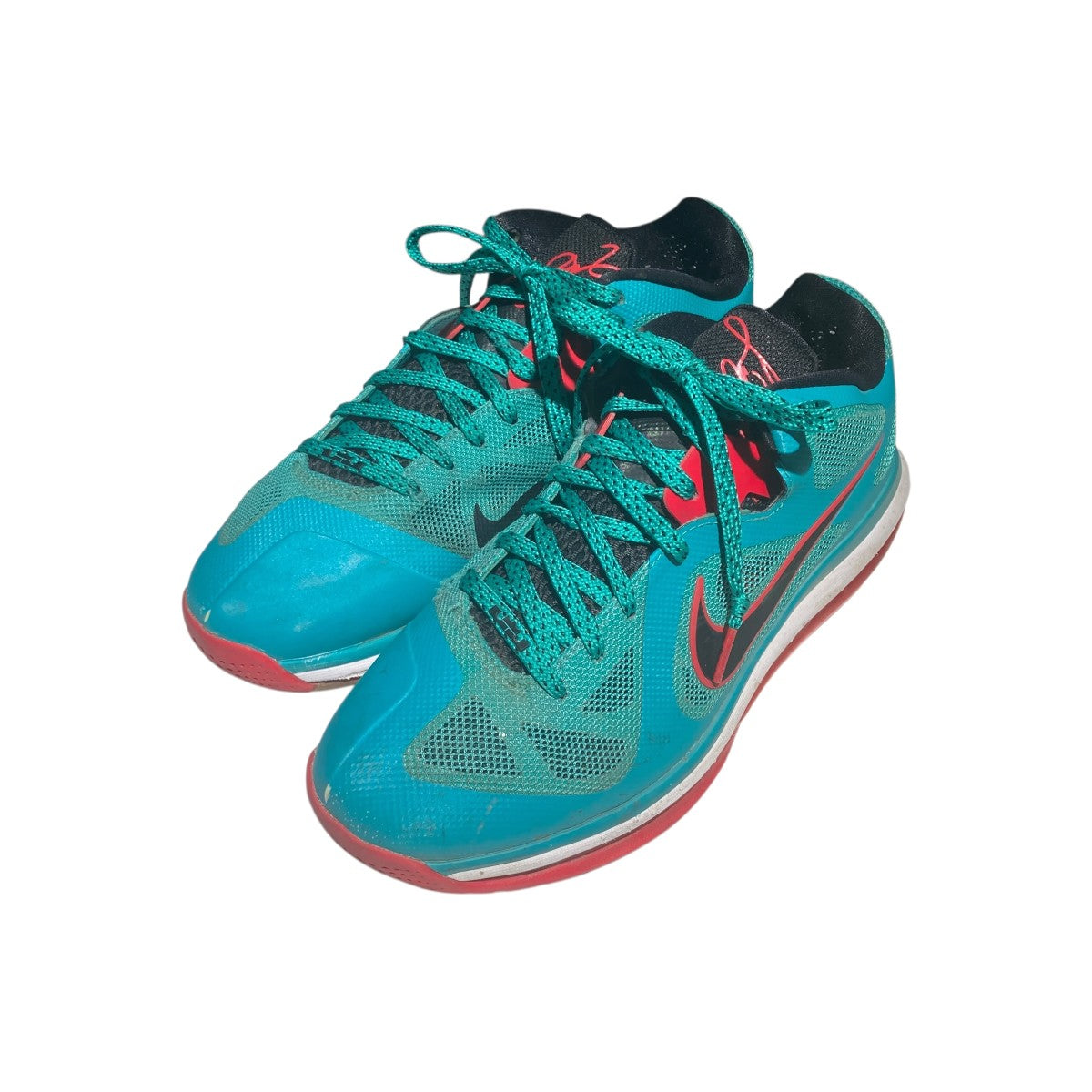 NIKE Lebron 9 Low New Green／Black／Action Red／WhiteローカットスニーカーDQ6400-300 古着・中古-1枚目のアイテム画像