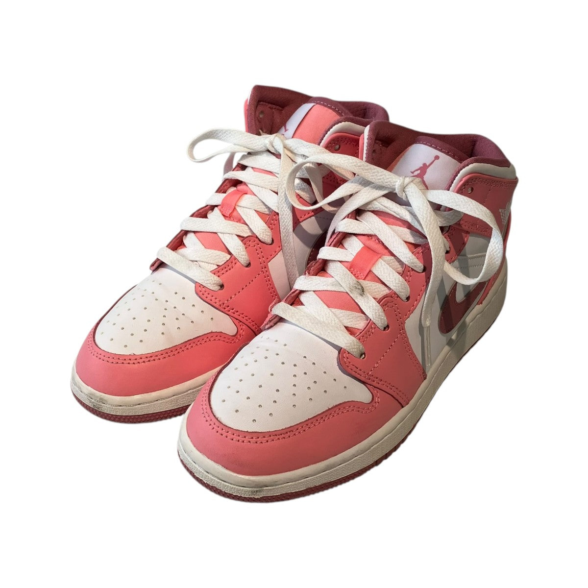 GS Air Jordan 1 Mid Coral Chalk／White／Desert BerryハイカットスニーカーDQ8423-616