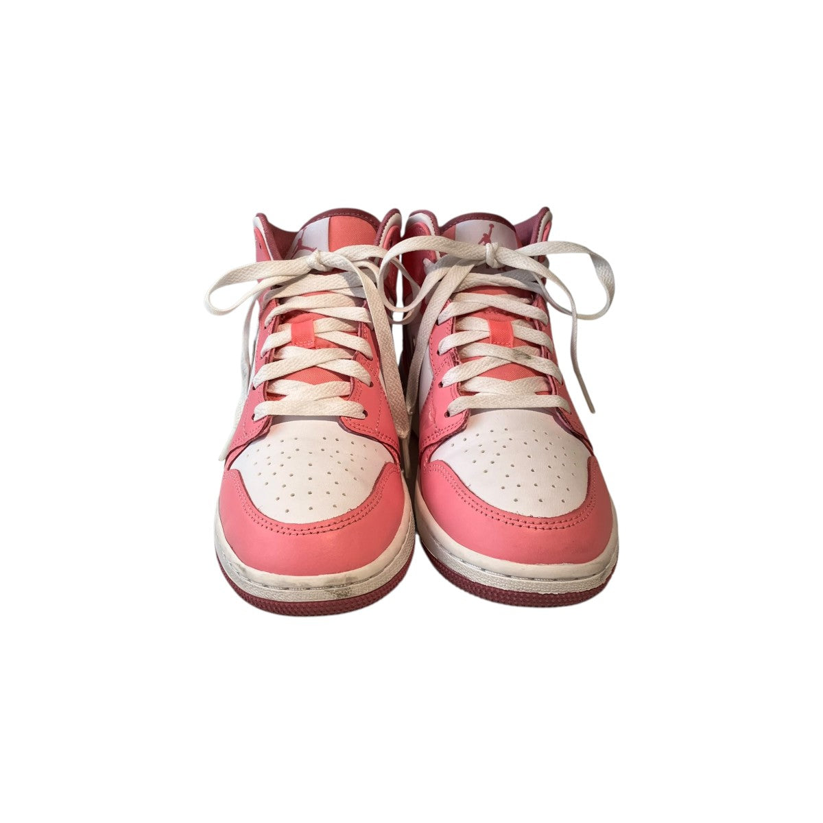 GS Air Jordan 1 Mid Coral Chalk／White／Desert BerryハイカットスニーカーDQ8423-616
