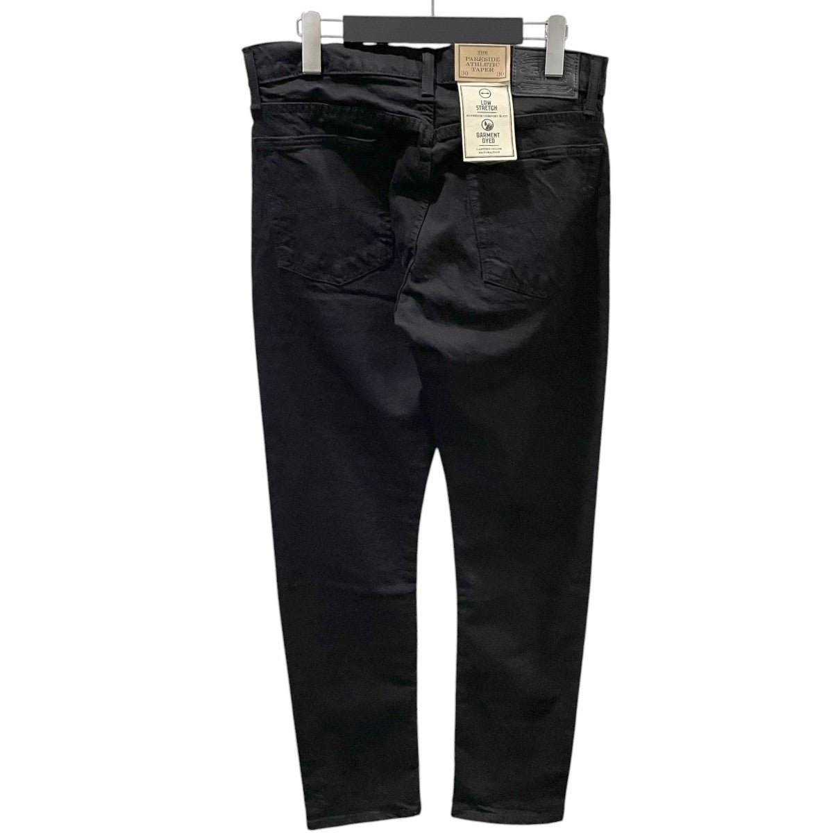 ガーメントダイ ブラックデニムパンツ THE PARKSIDE ATHLETIC TAPER ザ パークサイド アスレチック テーパー  Low Stretch Garment Dyed