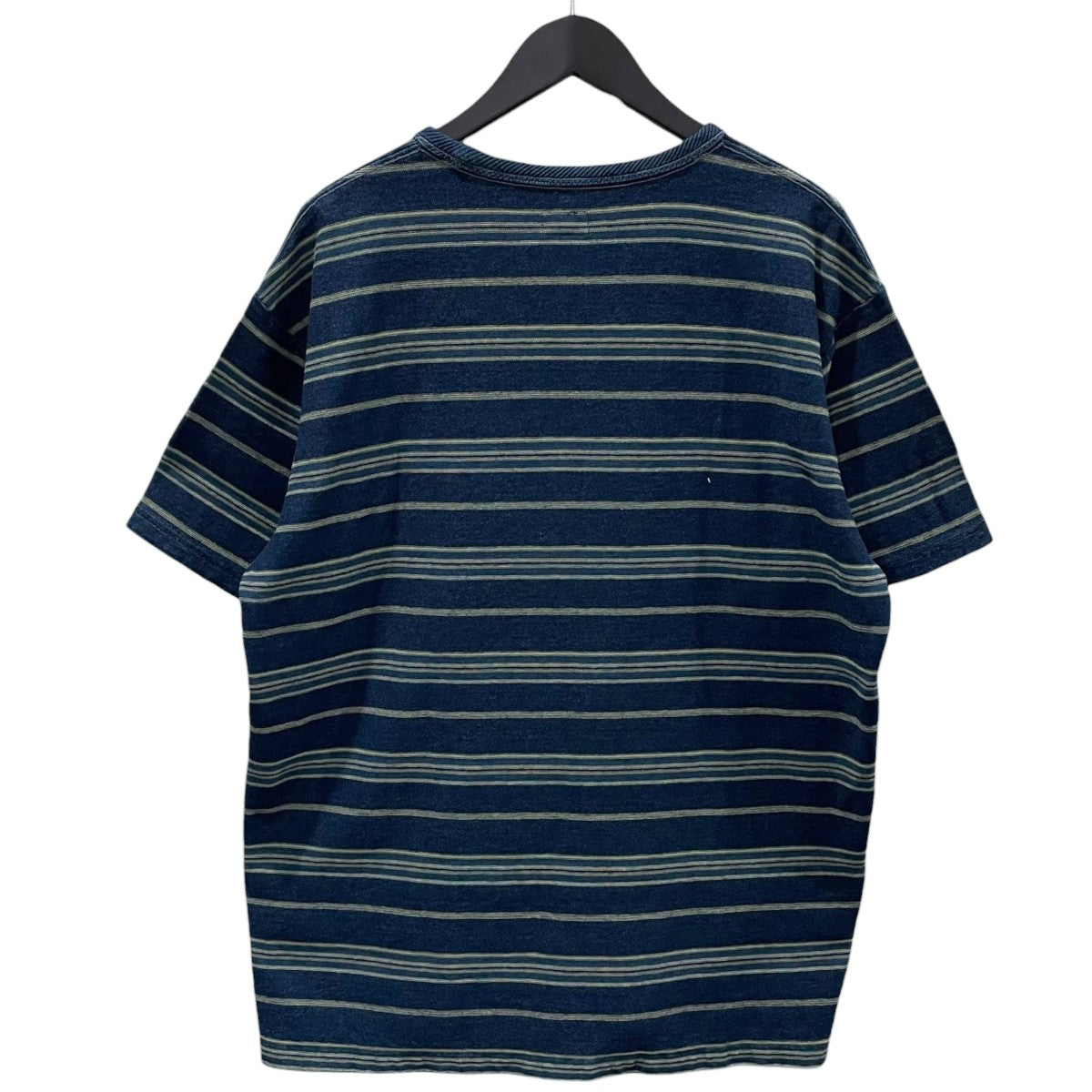 4/3 限定値下げ！RRL インディゴ Tシャツ 極美品 RRL(ダブルアールエル) ストライプ柄Tシャツ Indigo Striped Cotton