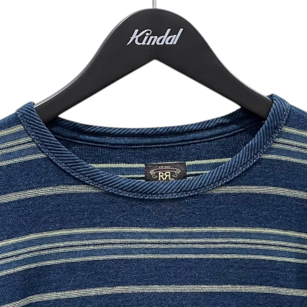 RRL(ダブルアールエル) ストライプ柄Tシャツ Indigo Striped Cotton