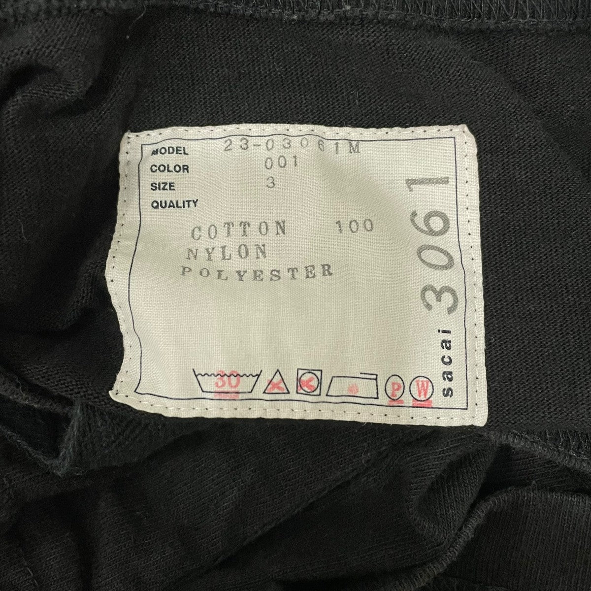 sacai UネックTシャツ2303061M 古着・中古-6枚目のアイテム画像