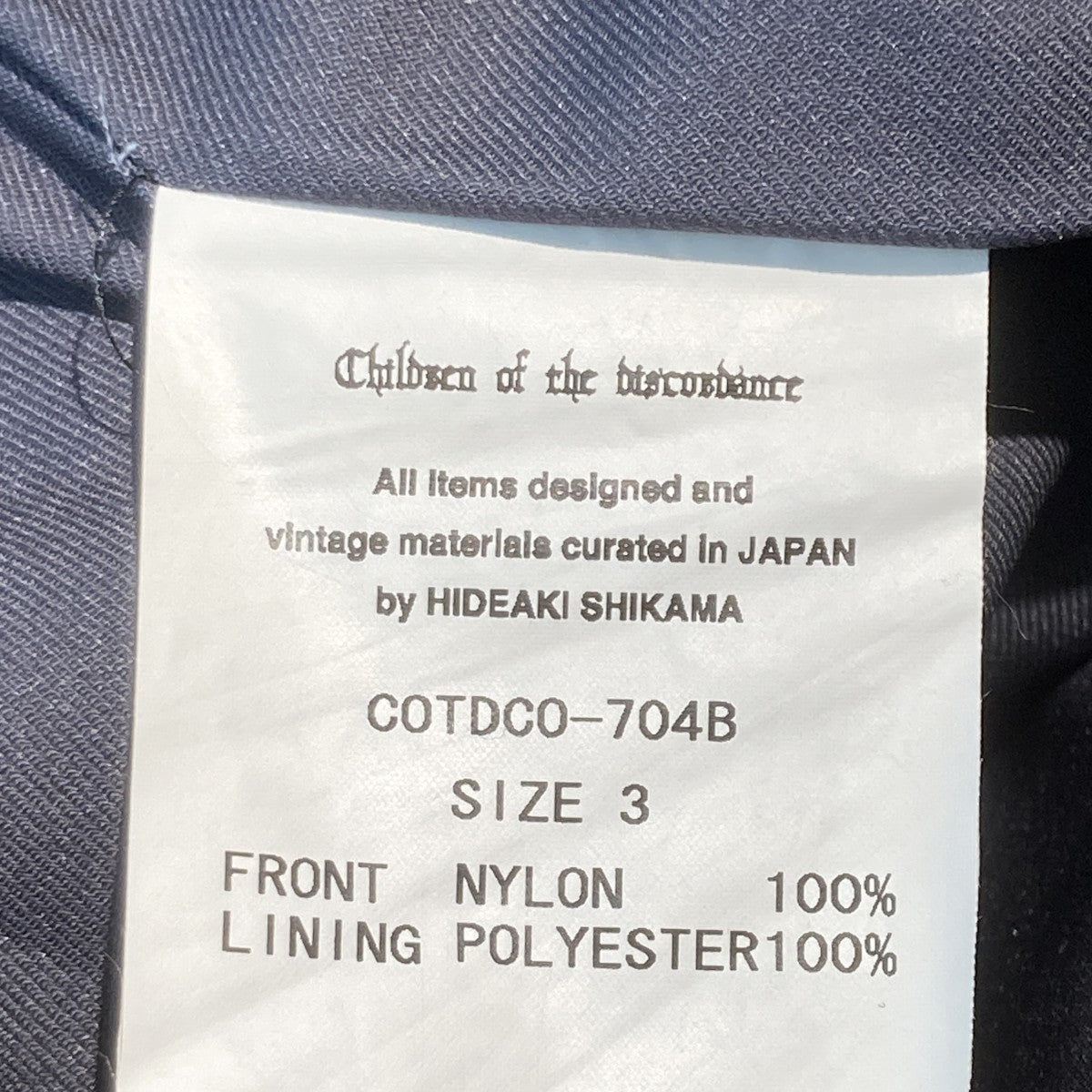 TIELOCKEN COATコートCOTDCO-704B