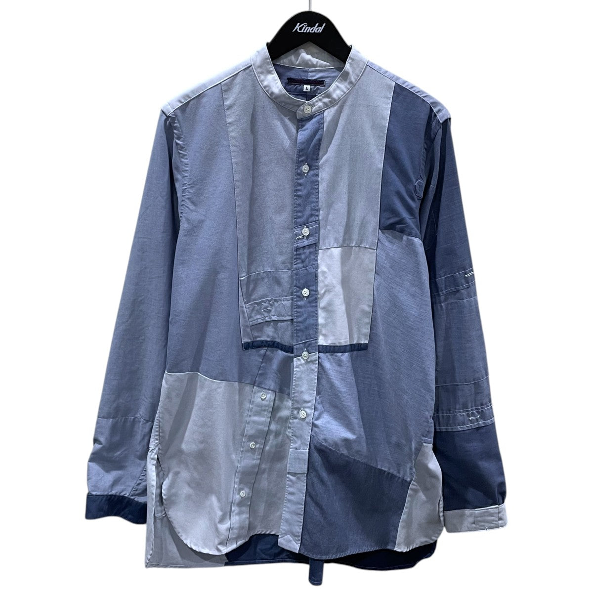 Rebuild by Needles リメイクパッチワークバンドカラーシャツ 古着・中古-1枚目のアイテム画像