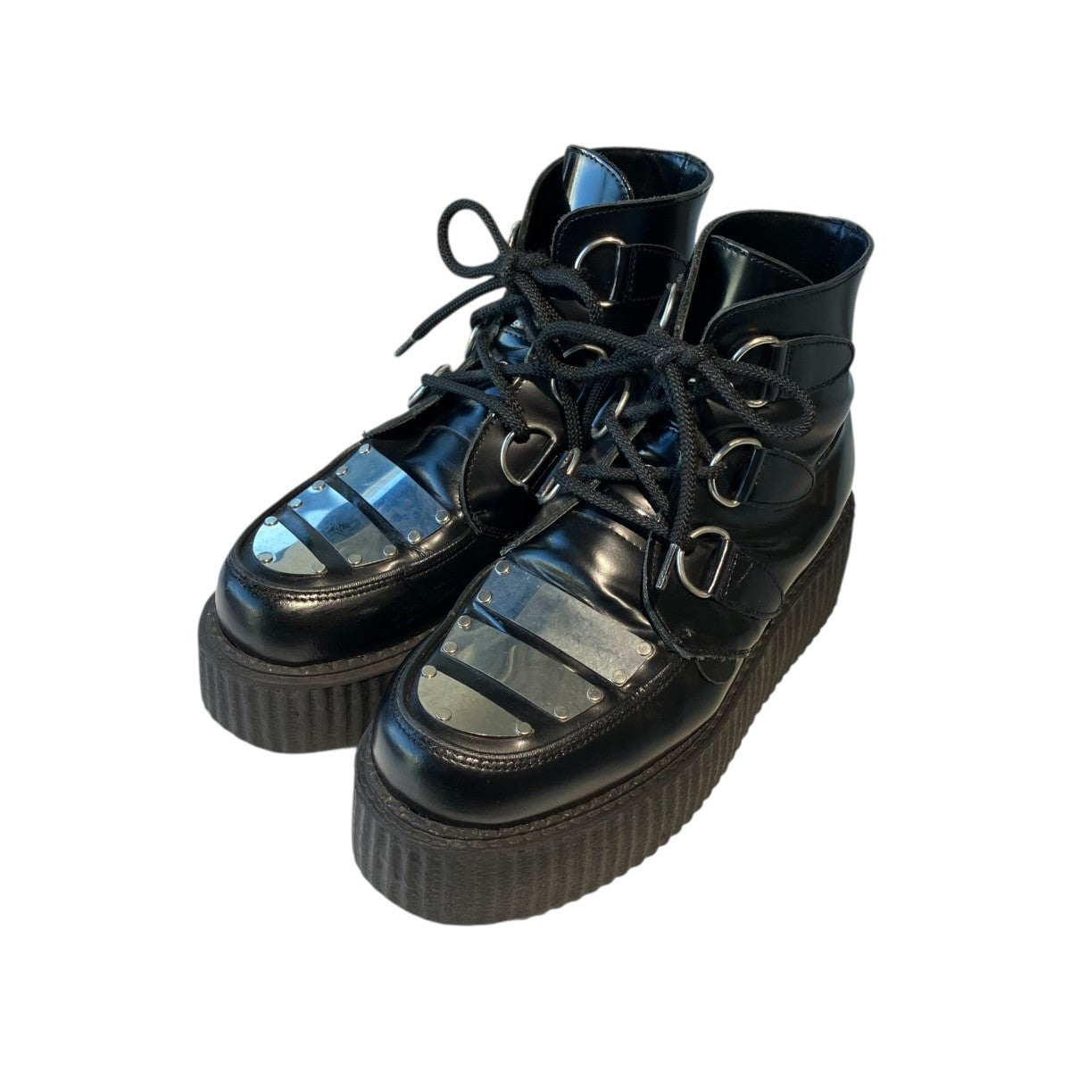 LIMI feu×UNDERGROUND(R) BLACK LEATHER BOOTS WITH METAL PLATESブーツLJ-E02-713-1-02 古着・中古-1枚目のアイテム画像