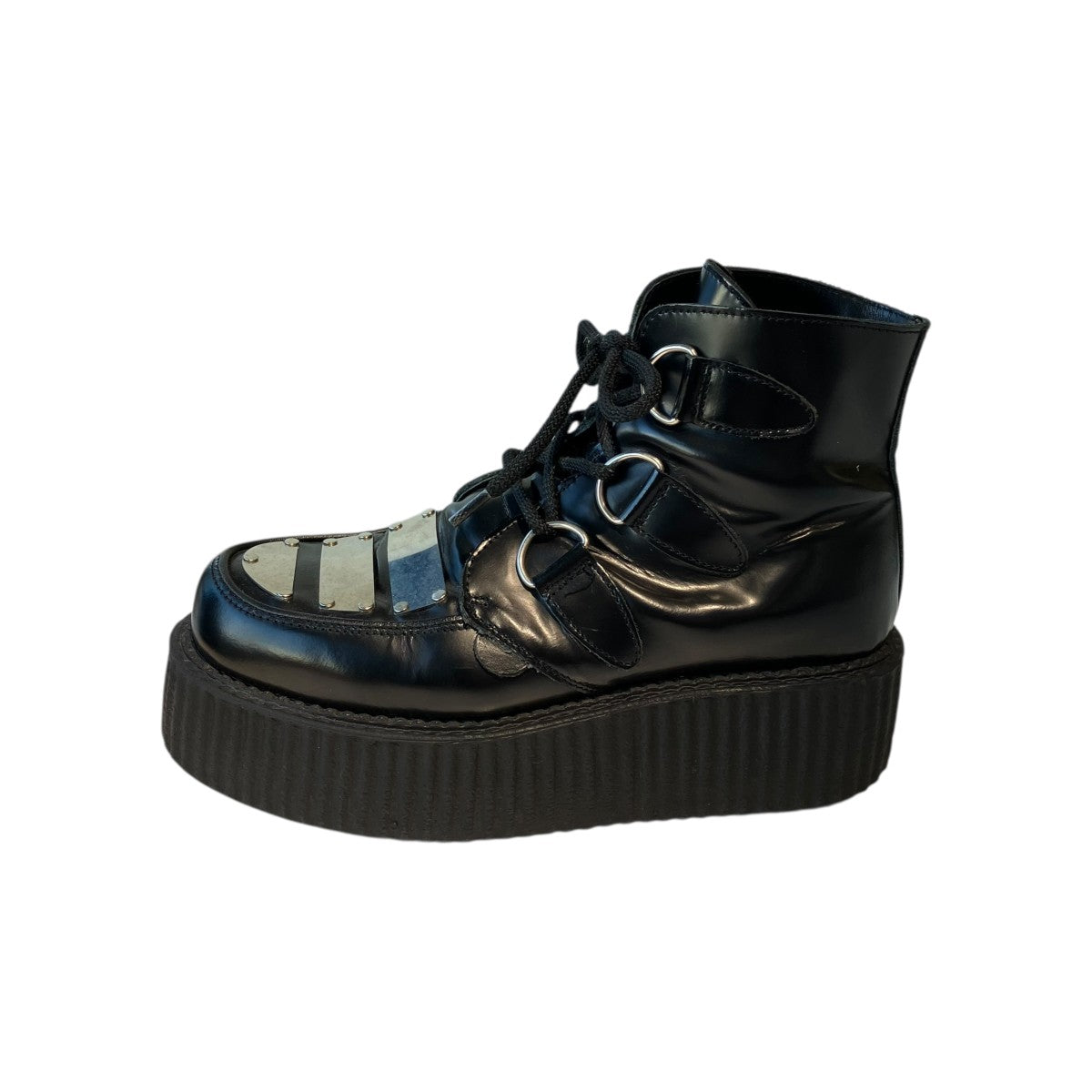 LIMI feu×UNDERGROUND(R) BLACK LEATHER BOOTS WITH METAL PLATESブーツLJ-E02-713-1-02 古着・中古-2枚目のアイテム画像