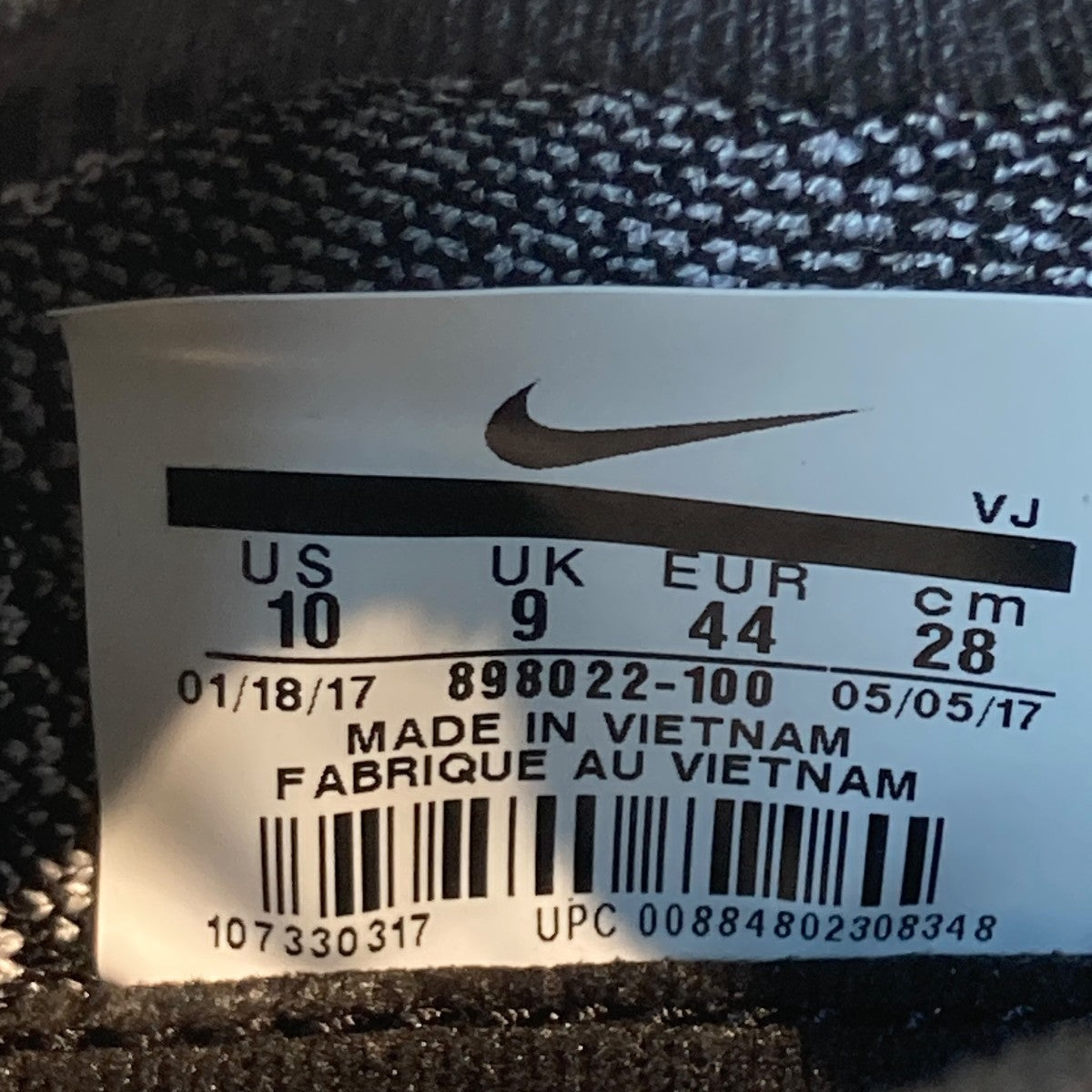 NIKE AIR SOCKRACER FLYKNITスニーカー898022-100 古着・中古-6枚目のアイテム画像