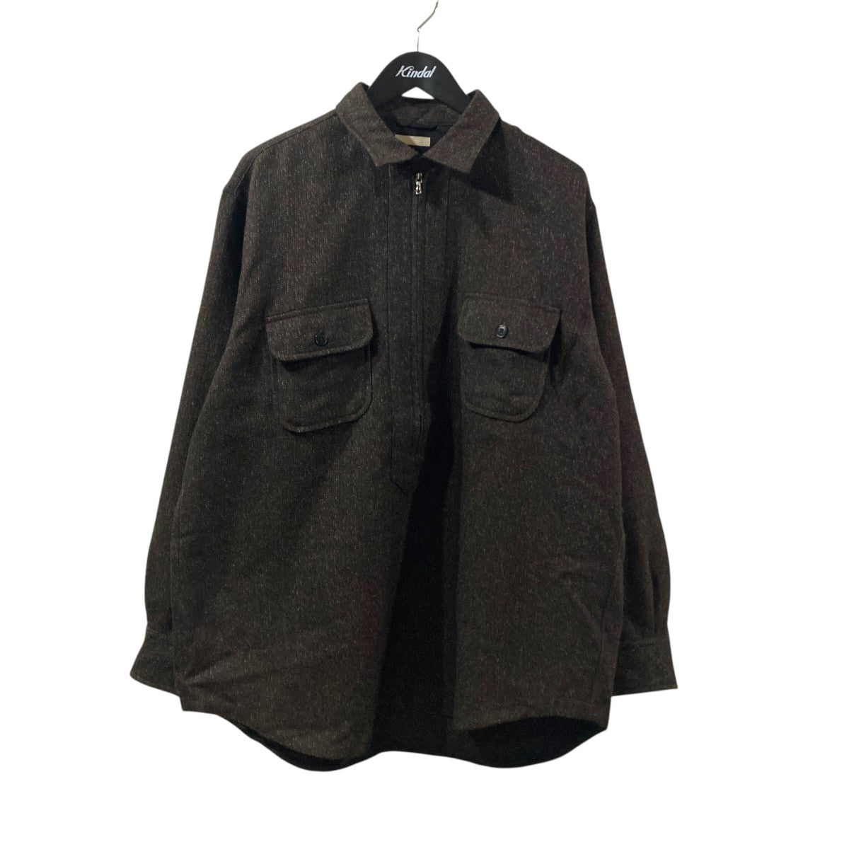 MELANGE CHAIN TWILL ZIP UP SHジップシャツULSH49-HC175-B