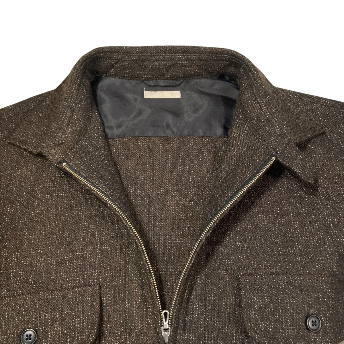 MELANGE CHAIN TWILL ZIP UP SHジップシャツULSH49-HC175-B