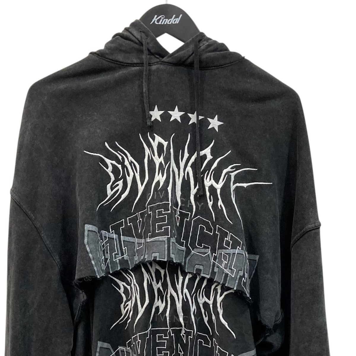 GIVENCHY ユーズド加工レイヤードプルオーバーパーカーBMJ0J73Y8T 古着・中古-2枚目のアイテム画像