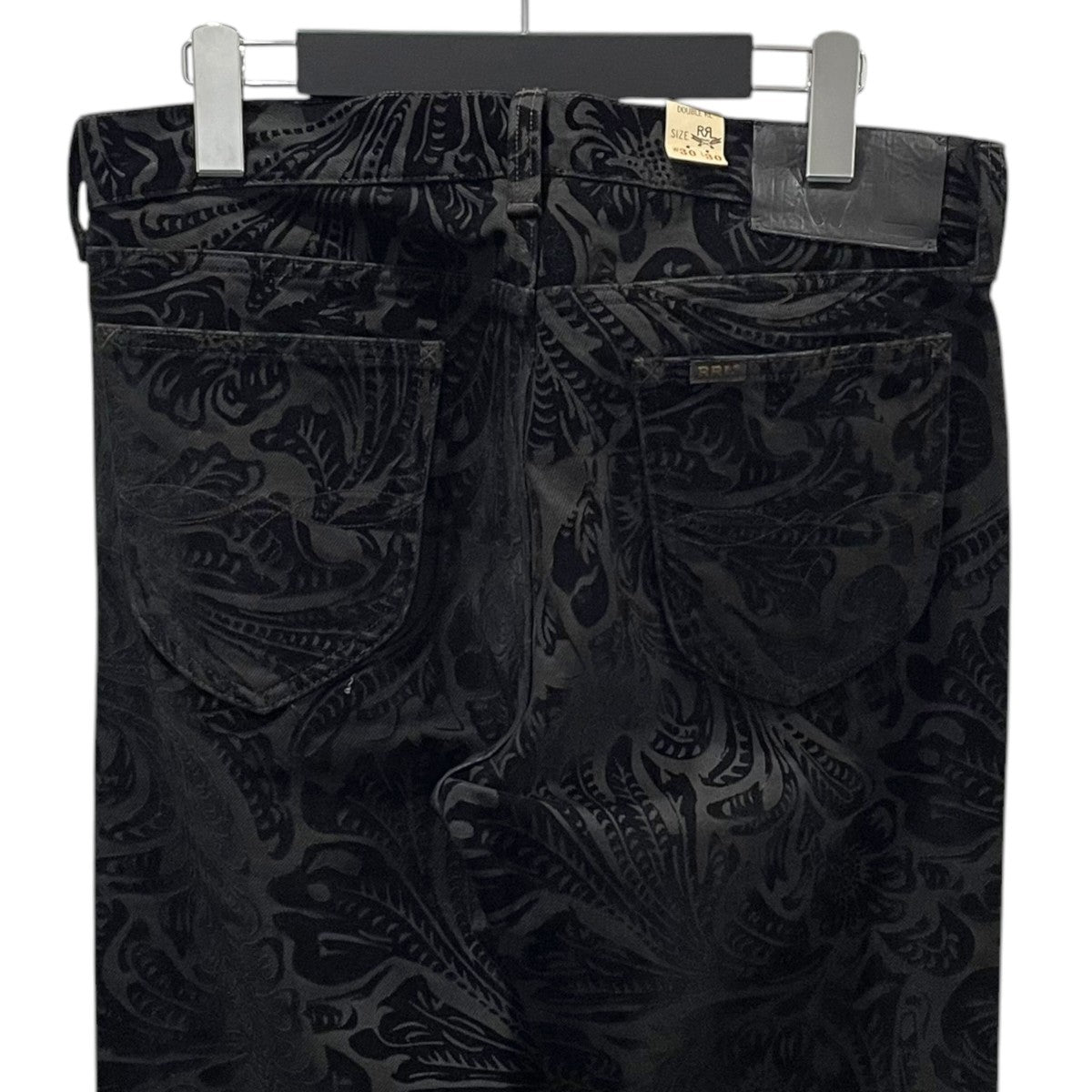 RRL 24AW フラワーフロッキープリントデニムパンツ Black Floral 12oz Flocked Denim 782943823001 古着・中古-4枚目のアイテム画像