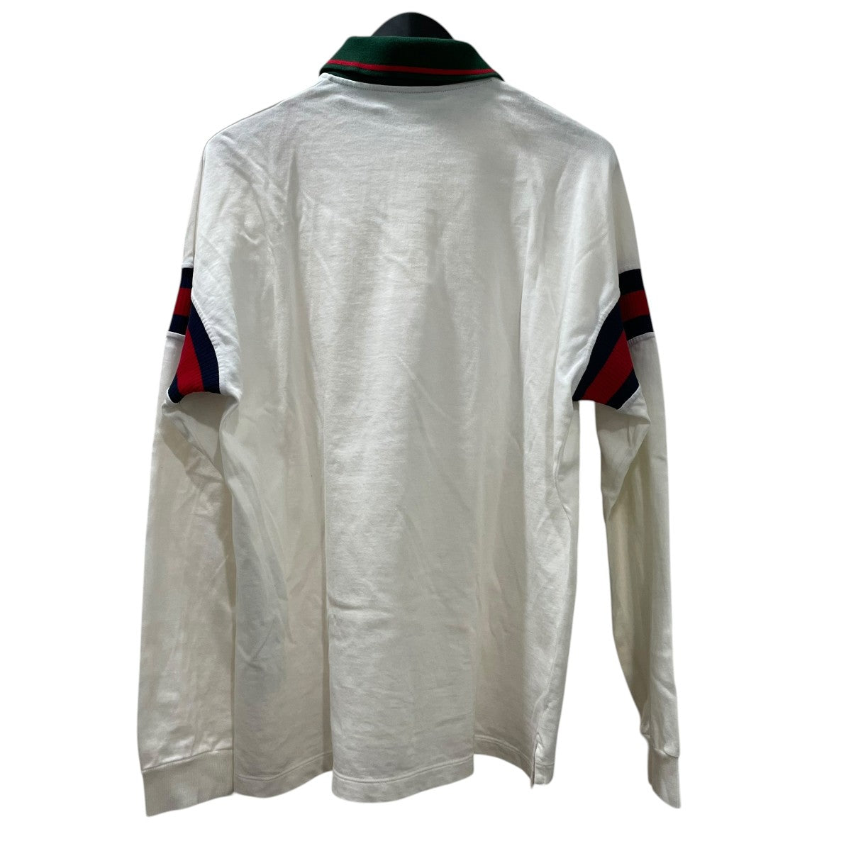 GUCCI(グッチ) 長袖ポロシャツ715268 715268 ホワイト×グリーン サイズ