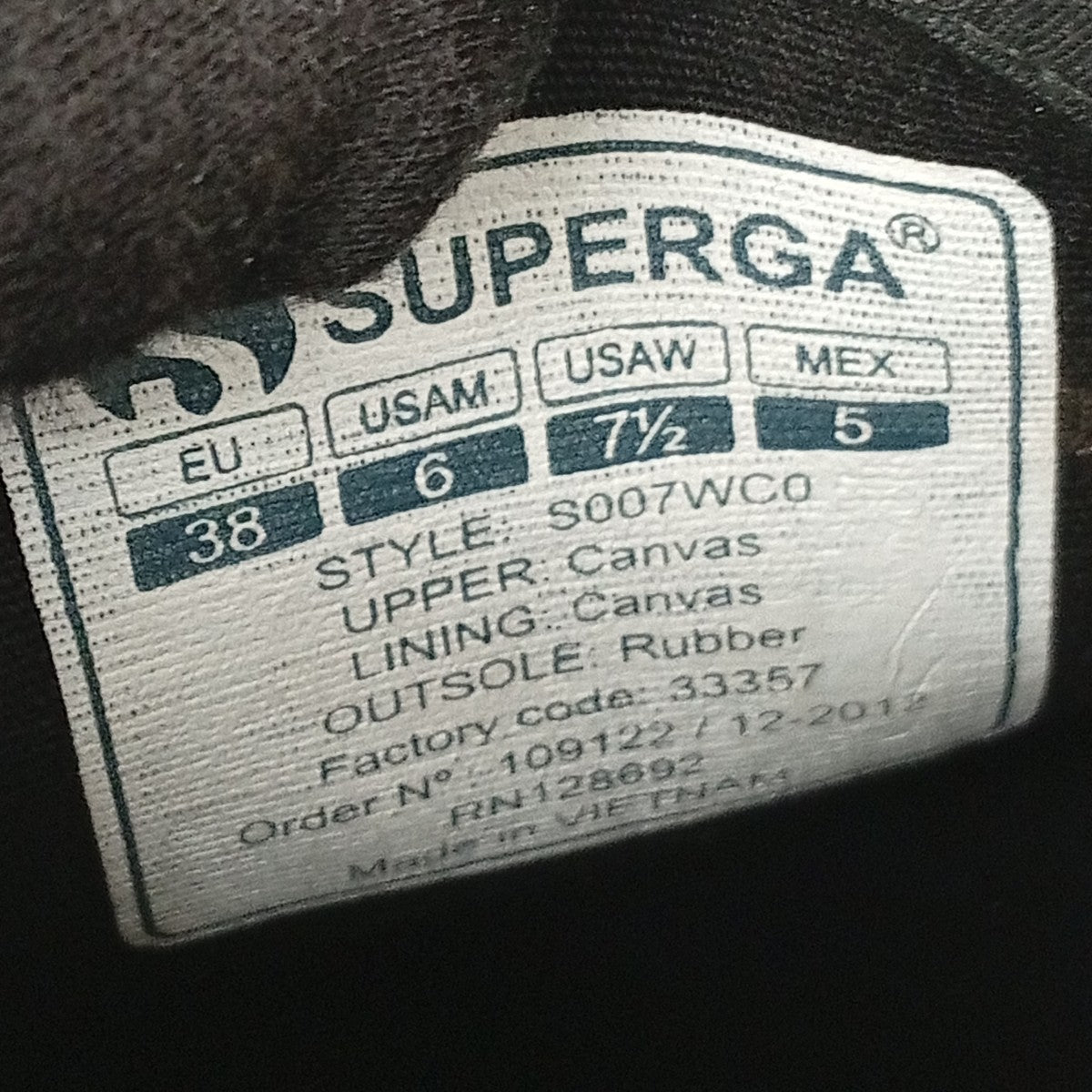 SUPERGA スタッズスニーカーS007WC0 古着・中古-7枚目のアイテム画像