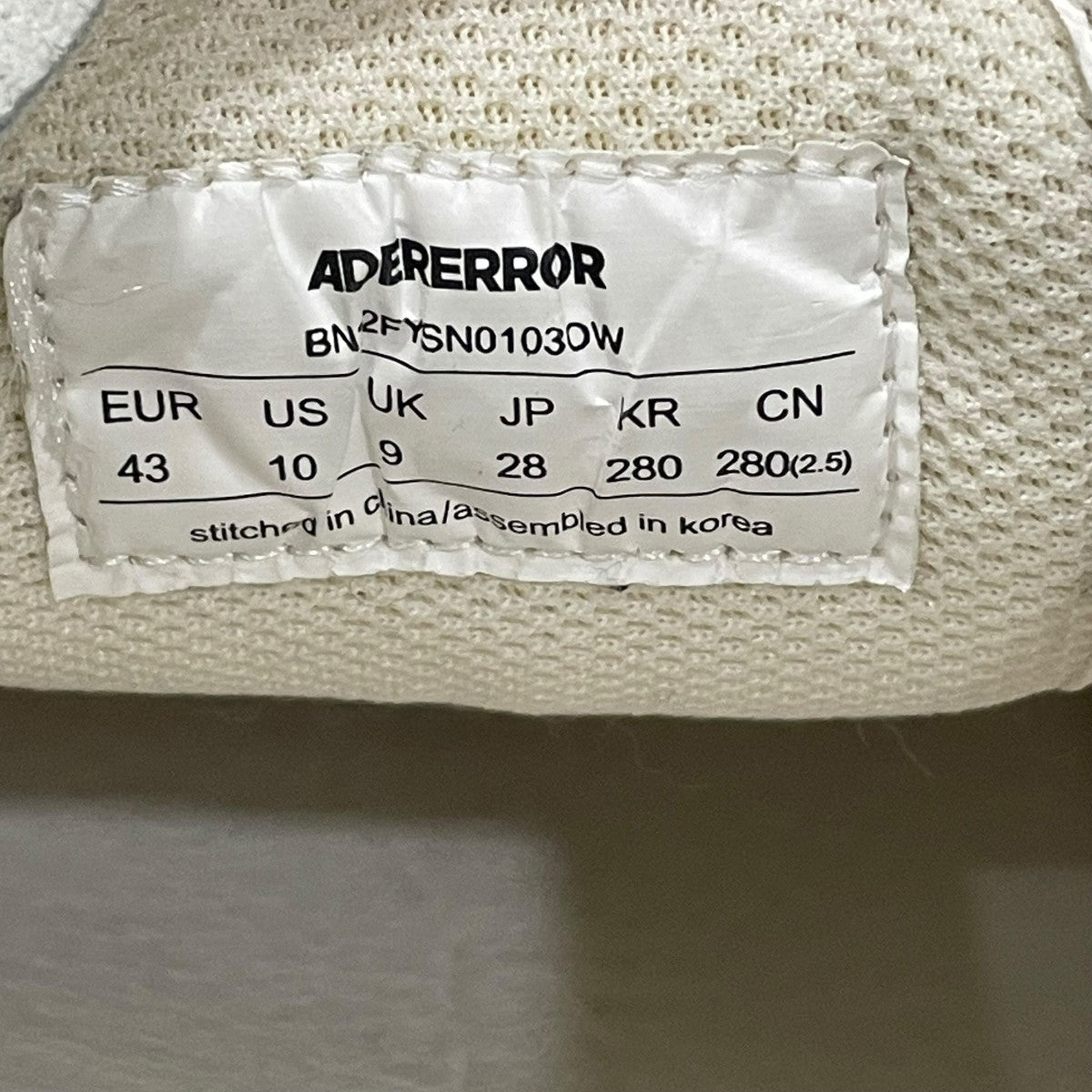ADER error ローカットスニーカーBN22FYSN0103OW 古着・中古-9枚目のアイテム画像