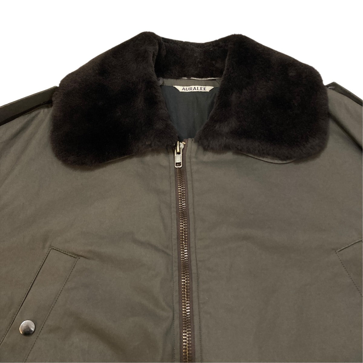 AURALEE WASHED FINX COTTON GABARDINE FLIGHT BLOUSONジャケットA25AB01HM 古着・中古-3枚目のアイテム画像