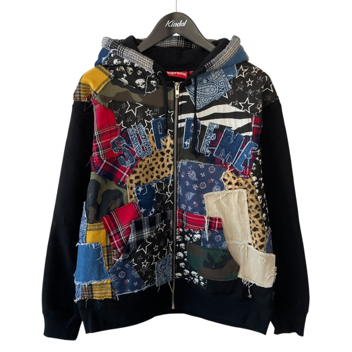 22AWPatchwork Zip Up Hooded Sweatshirtジップアップパーカー