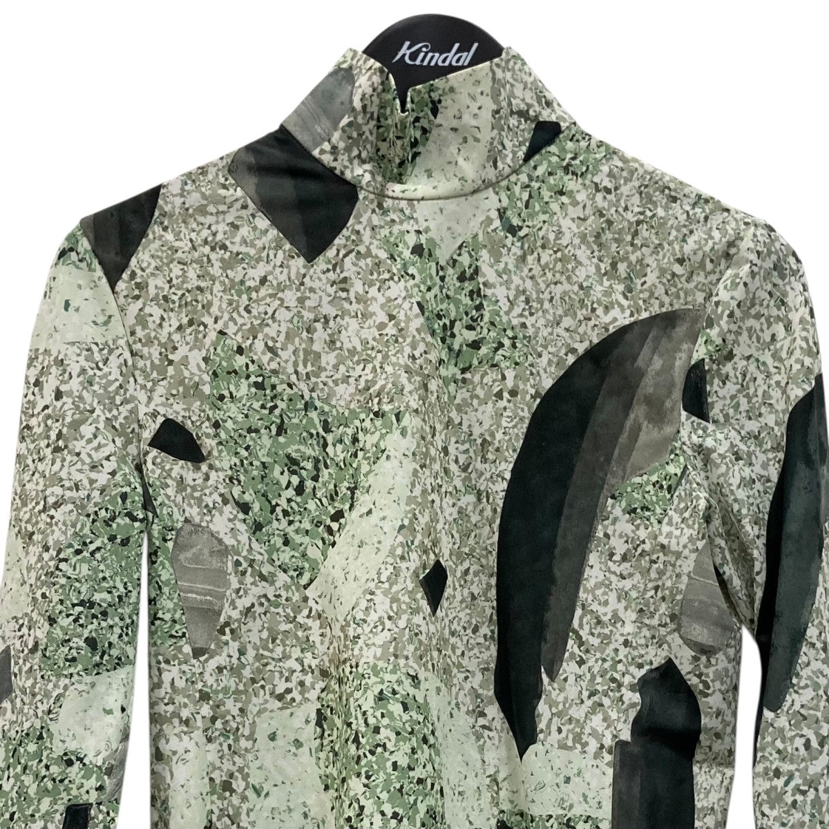 25SSMarble Print Jersey High Neck Top長袖カットソーMM25FWJS076