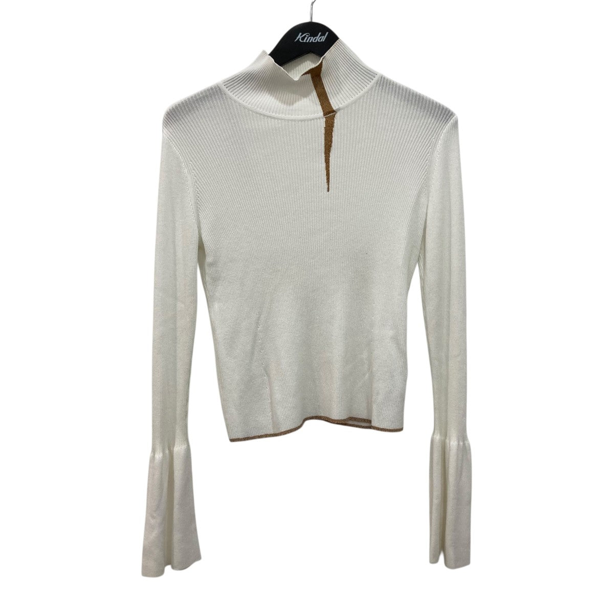 mame kurogouchi Kintsugi High Neck Knitted Top長袖ニットトップスMM24FWKN515 古着・中古-1枚目のアイテム画像