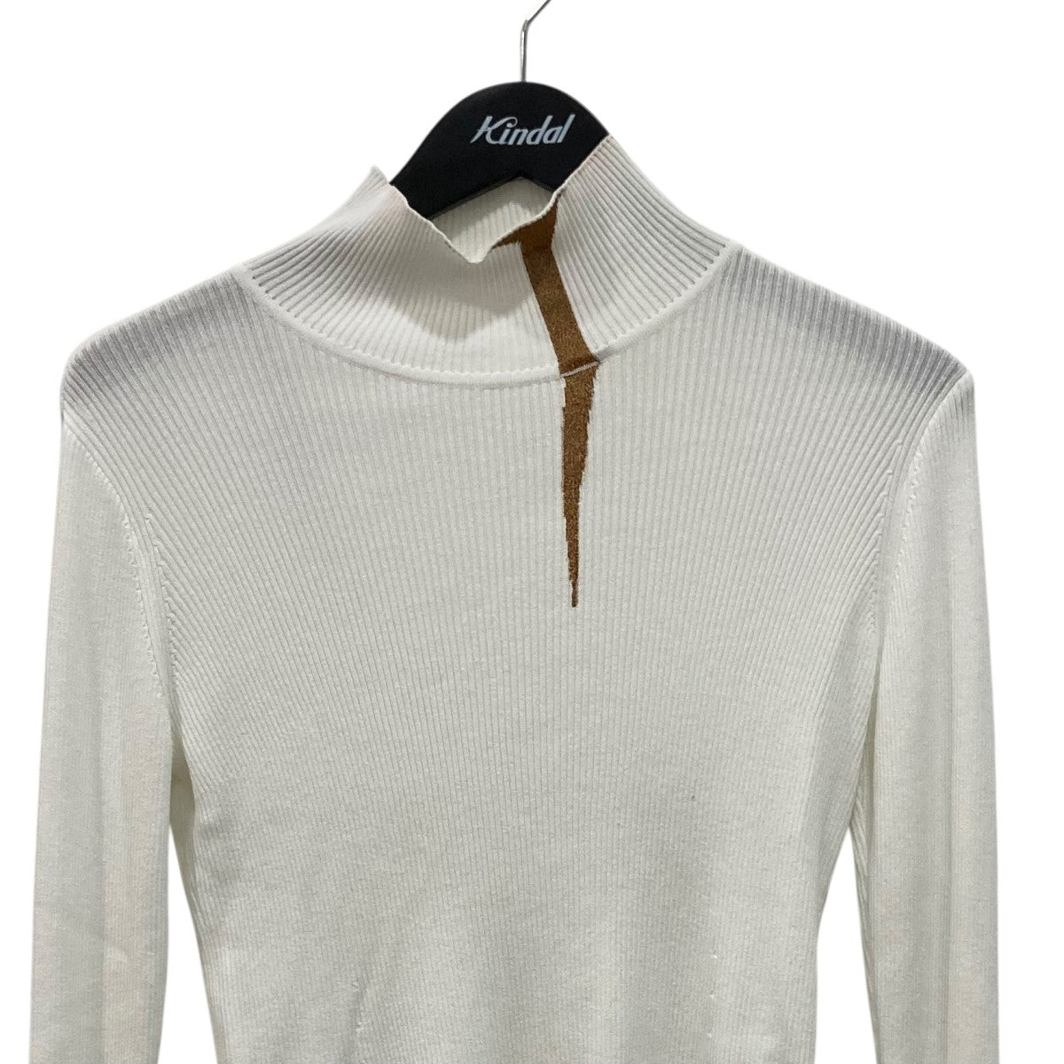 mame kurogouchi Kintsugi High Neck Knitted Top長袖ニットトップスMM24FWKN515 古着・中古-2枚目のアイテム画像