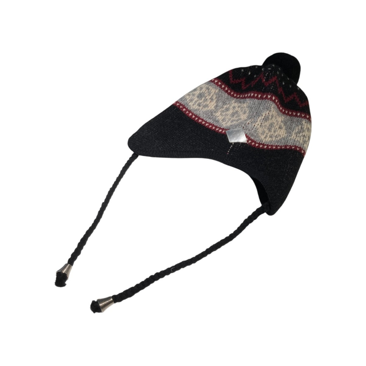WOOL KNIT FLAP POMPOM BEANIEニット帽PD25AAC09