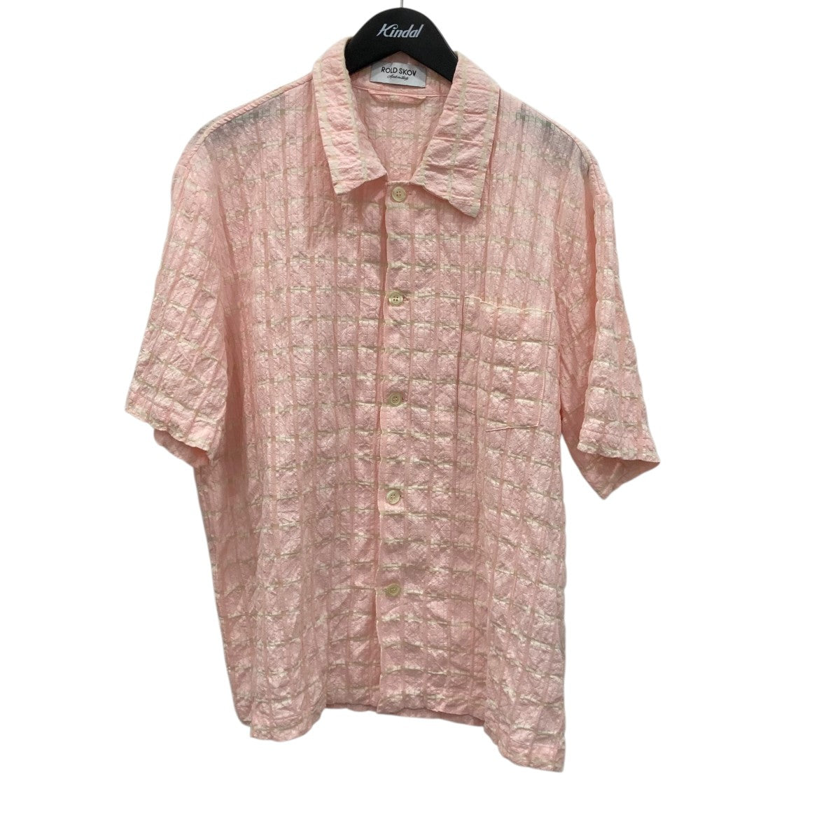 ROLD SKOV QUADRO SHIRT PINK CHECK半袖シャツ 古着・中古-1枚目のアイテム画像