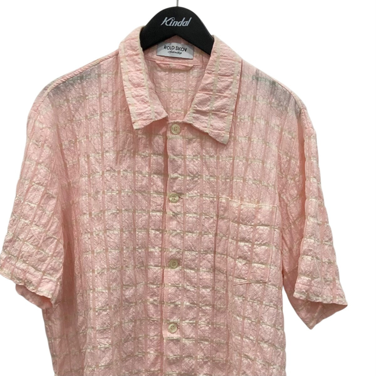 ROLD SKOV QUADRO SHIRT PINK CHECK半袖シャツ 古着・中古-2枚目のアイテム画像