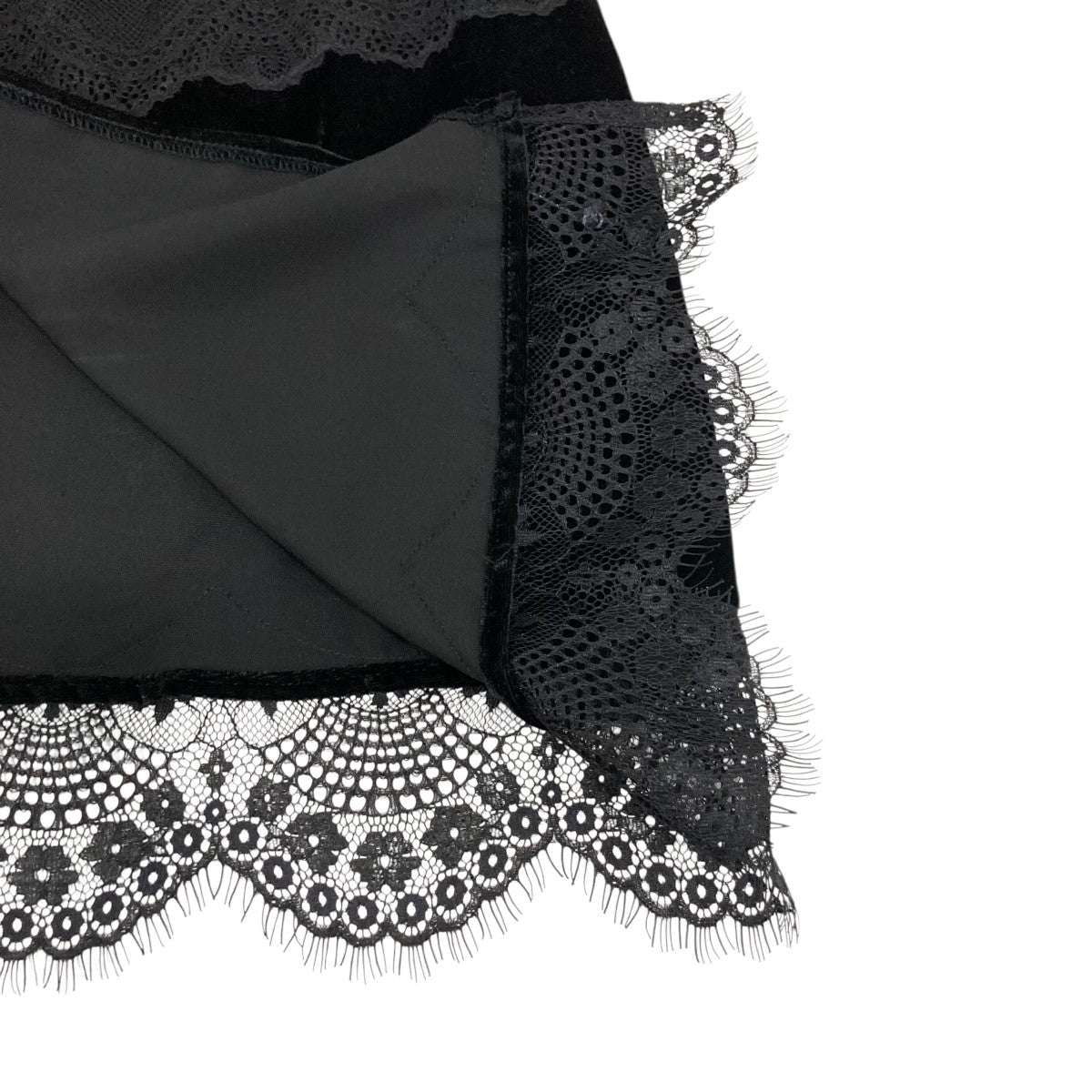Tanaka Daisuke black lace velour camisole dressキャミソールワンピース 古着・中古-4枚目のアイテム画像