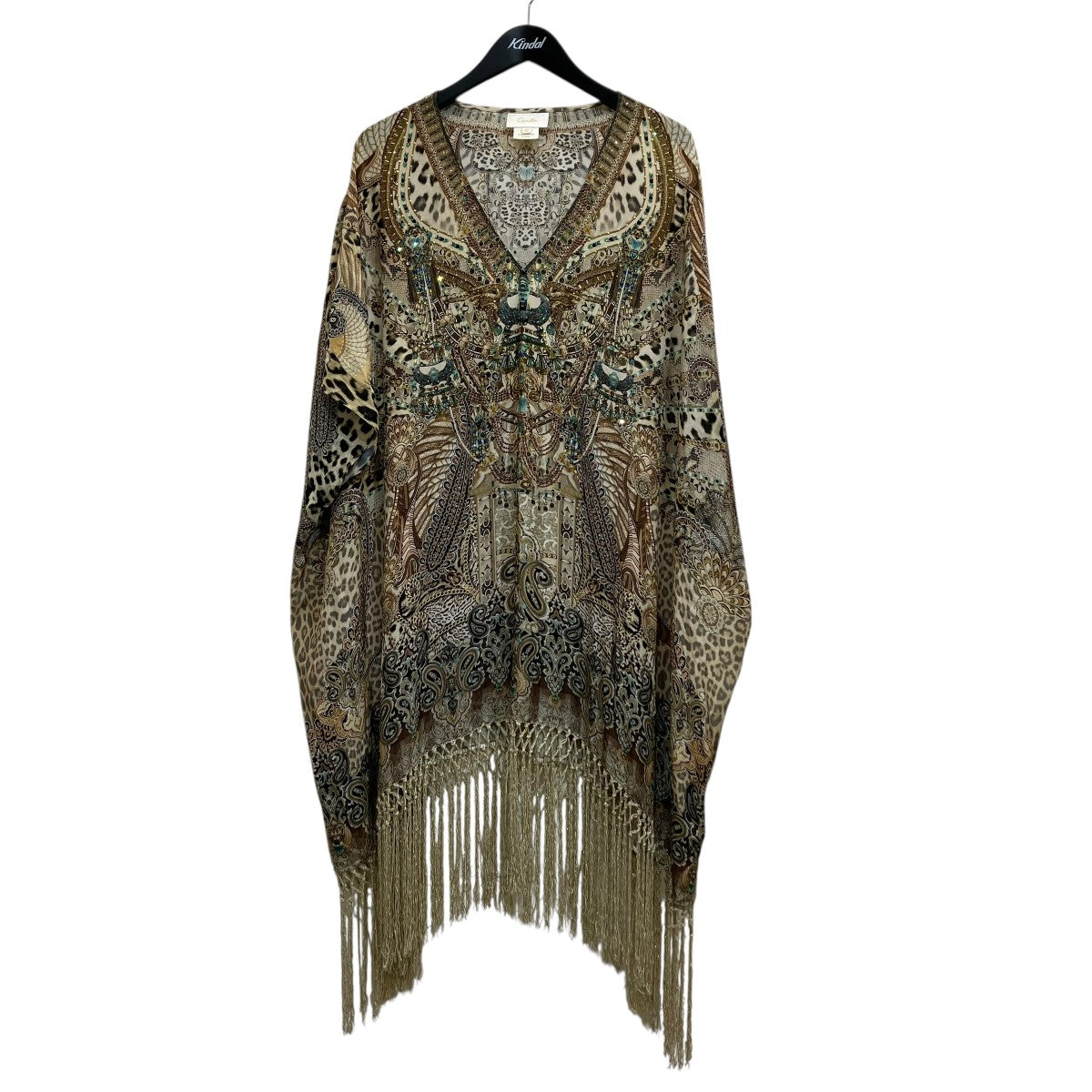 V NECK KAFTAN WITH FRINGEワンピース25040570000110